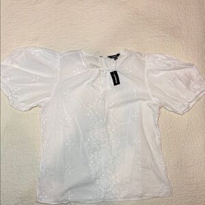 Express White Floral Blouse